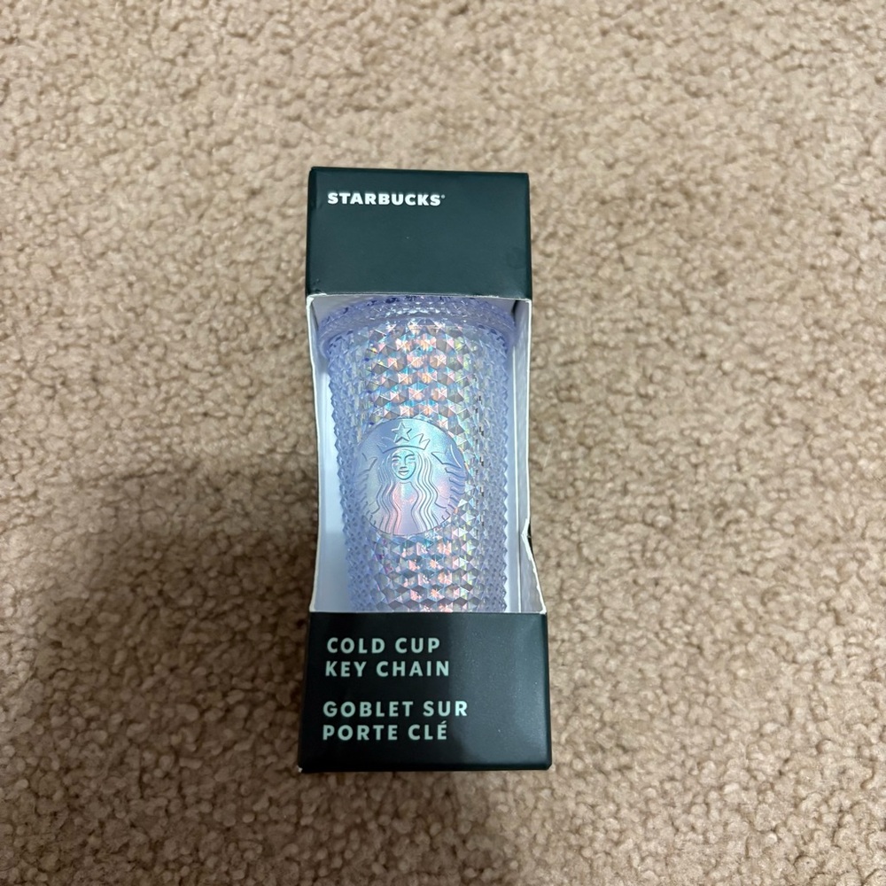Starbucks 2023 Studded Iridescent Bling Key Chain Mini Cup